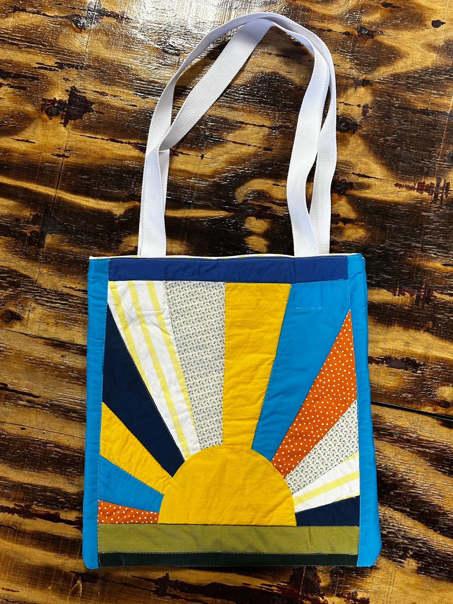 Handmade Sunrays Quilted Shoulder Bag