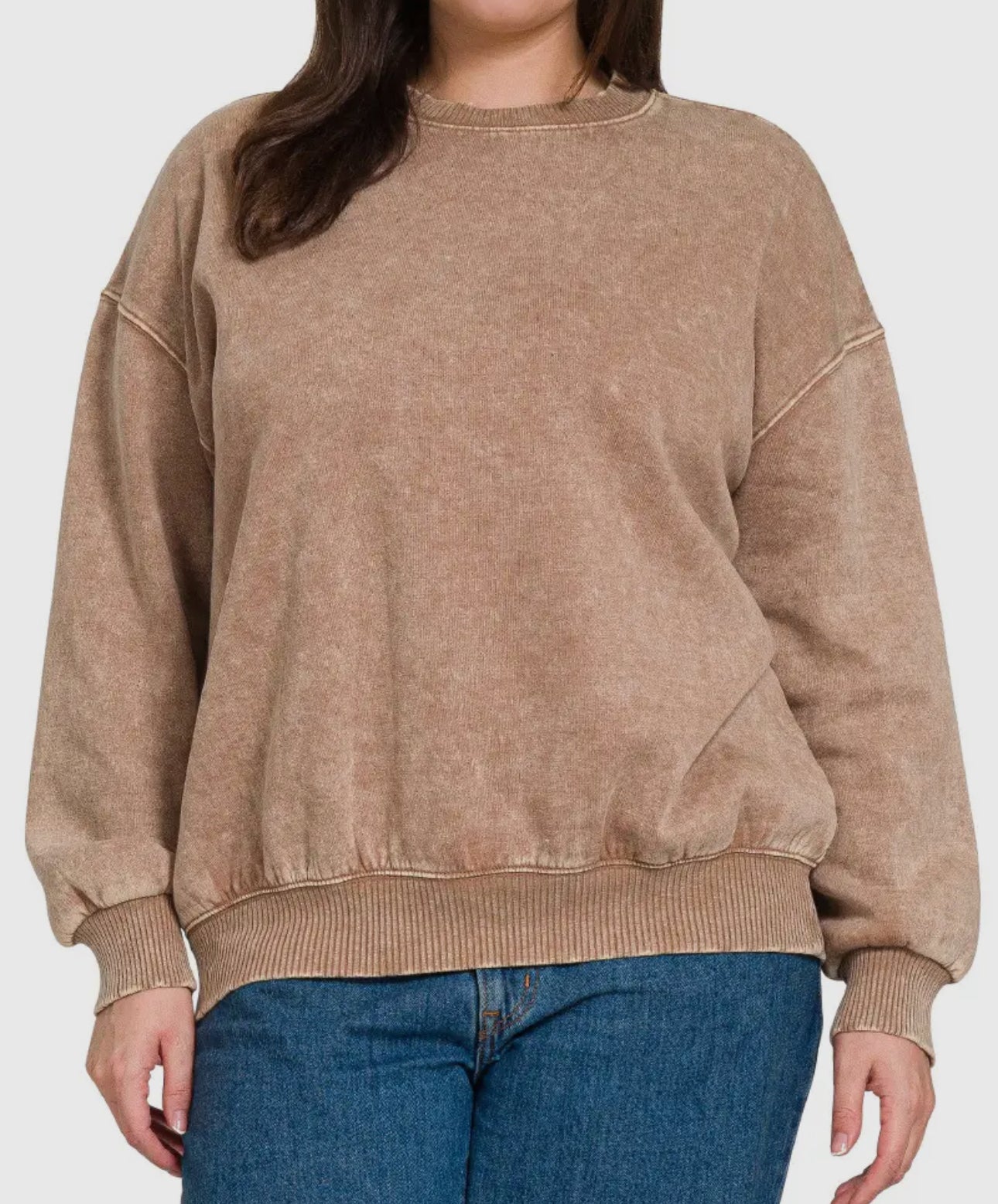 Acid Wash Fleece Pullover