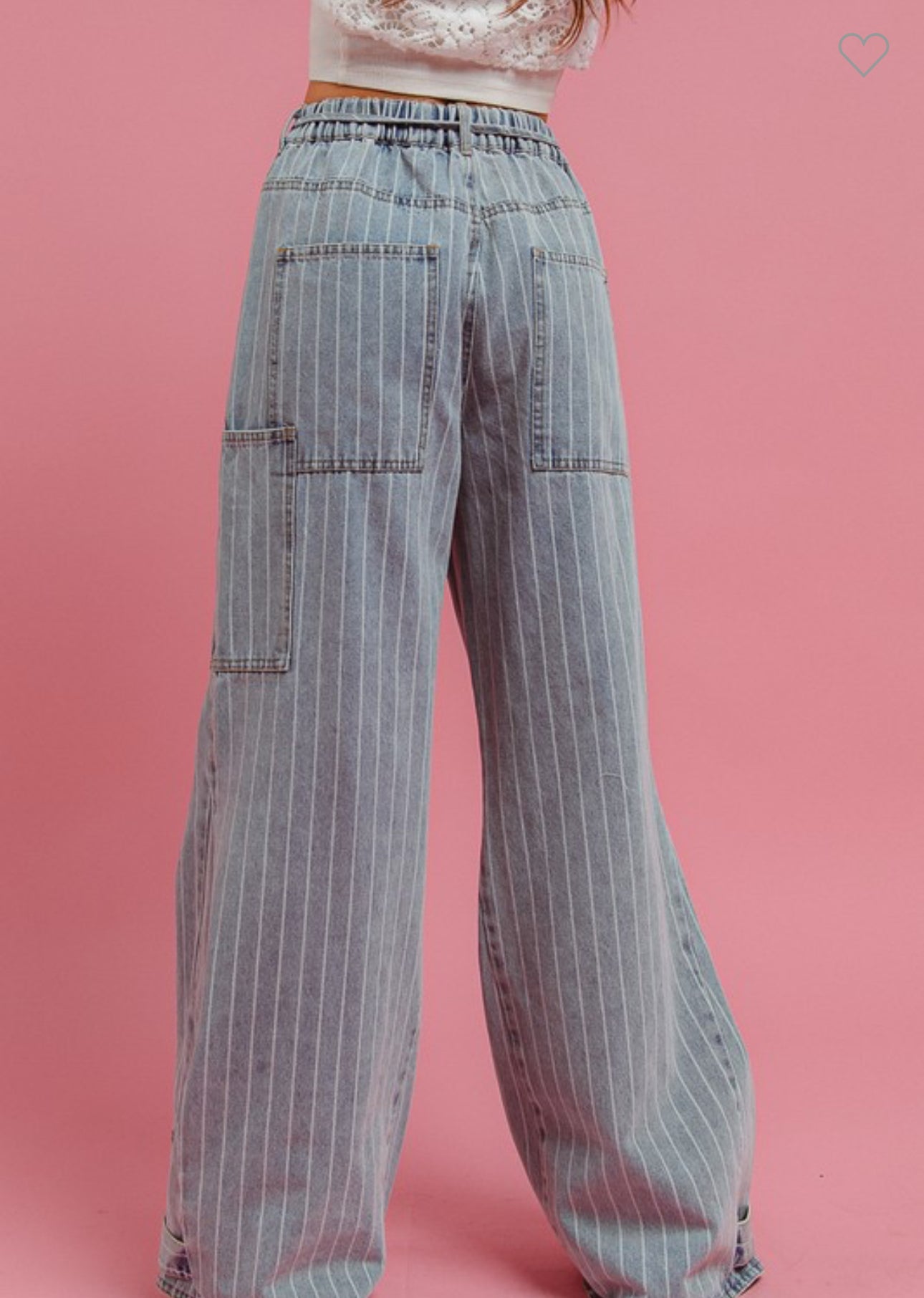 Washed Stripe Denim Cargos