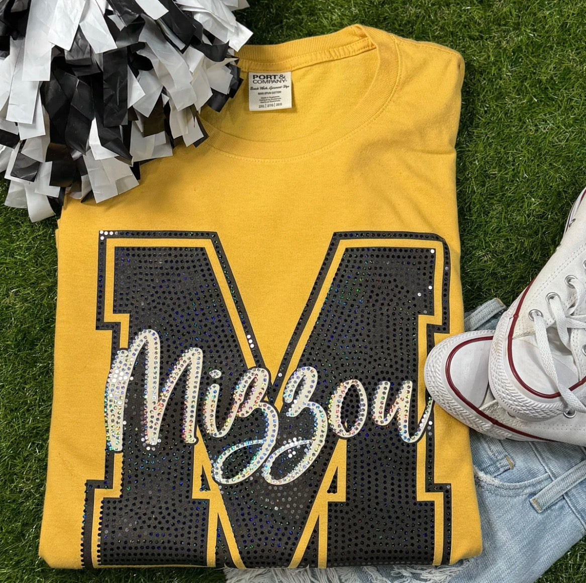 Mizzou Block Script Spangle