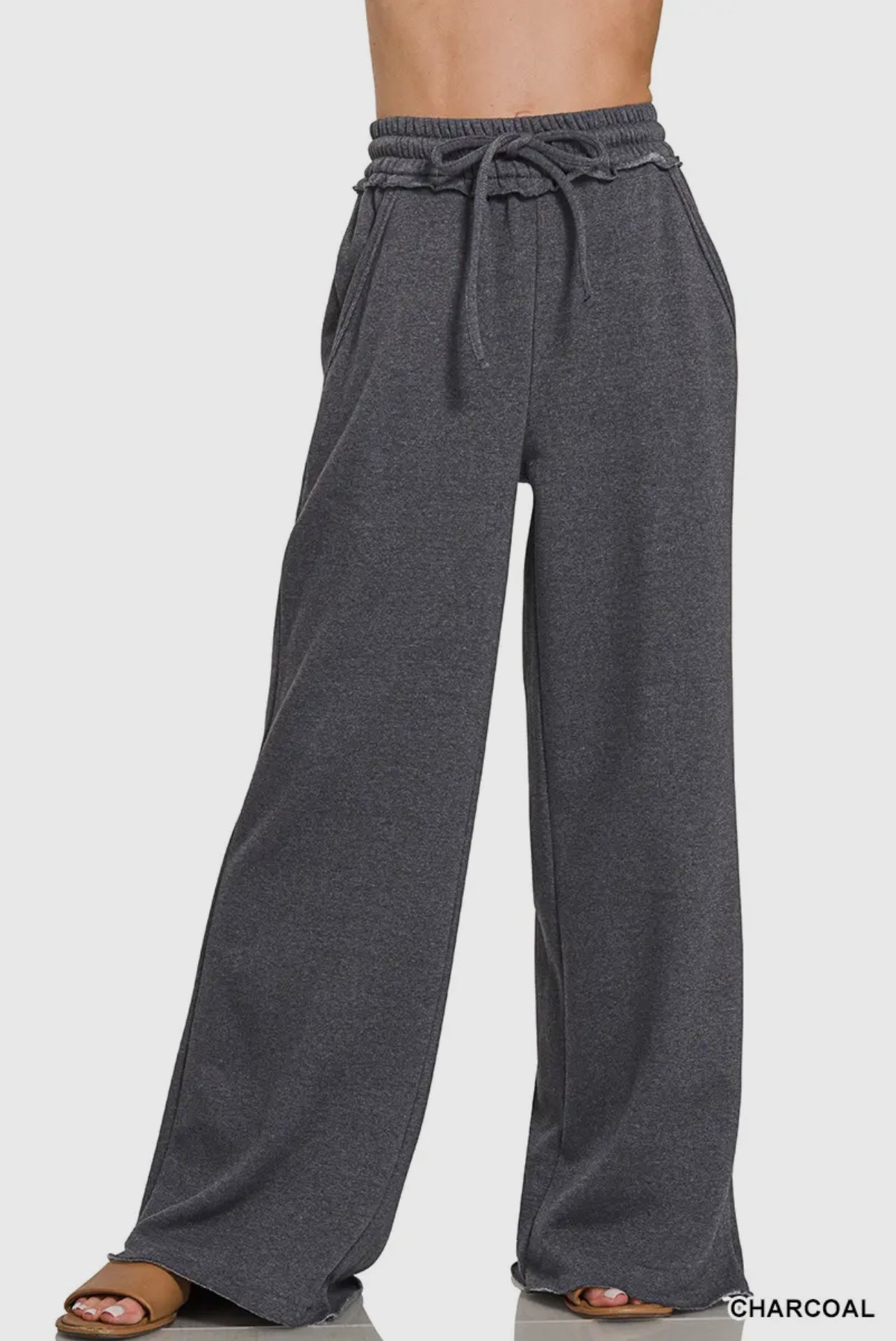 Raw Hem Fleece Sweatpants