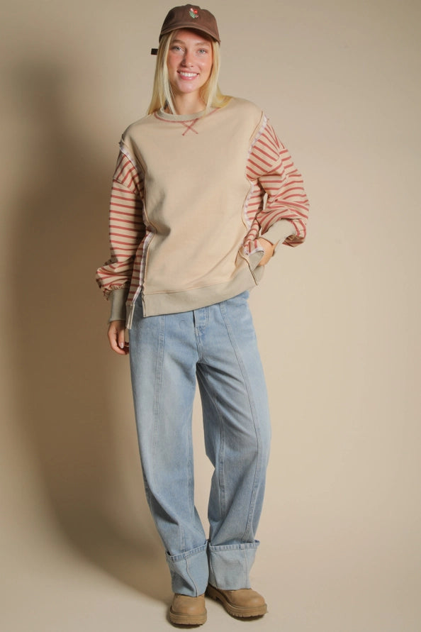 Oversized Sassy Side Stripe