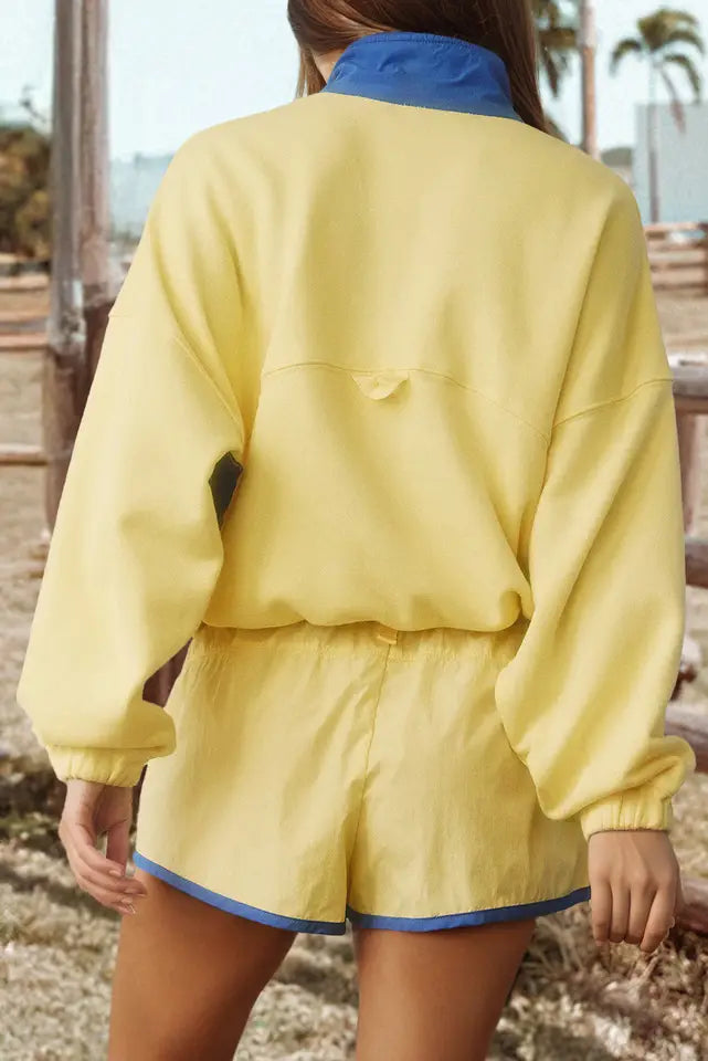 Color Block Patched Set