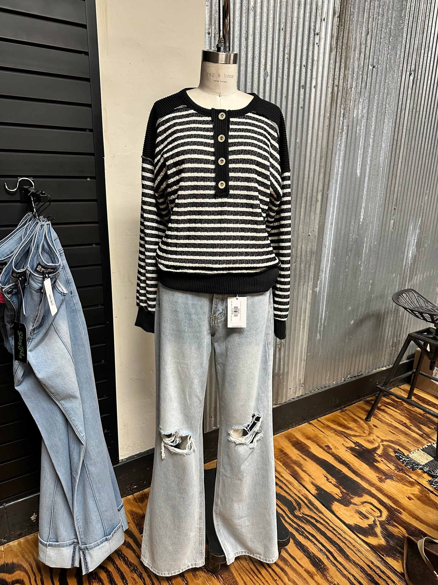 Urban Ribbed Striped Long Sleeve Top