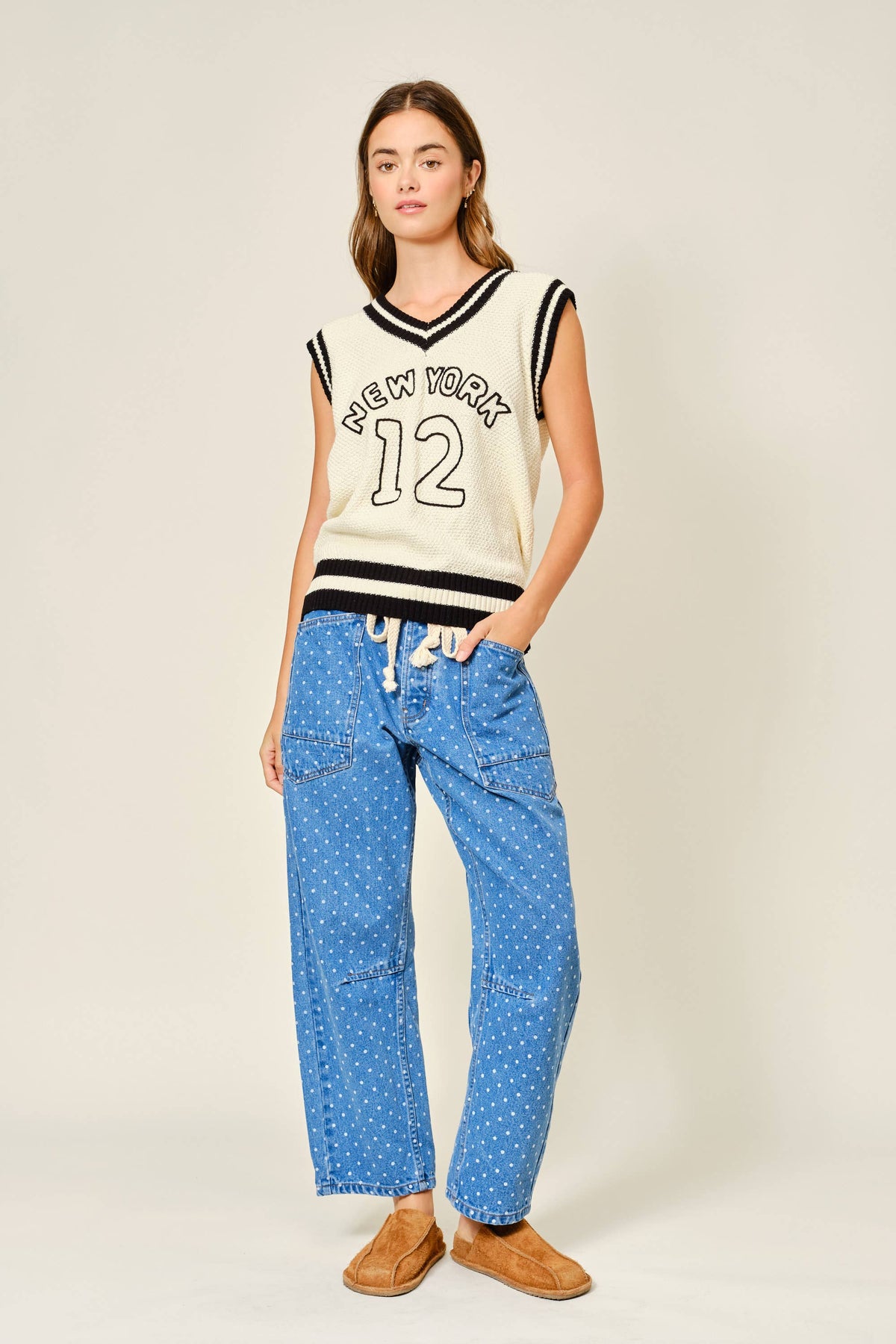 Nancy Polka Dot Denim Barrels