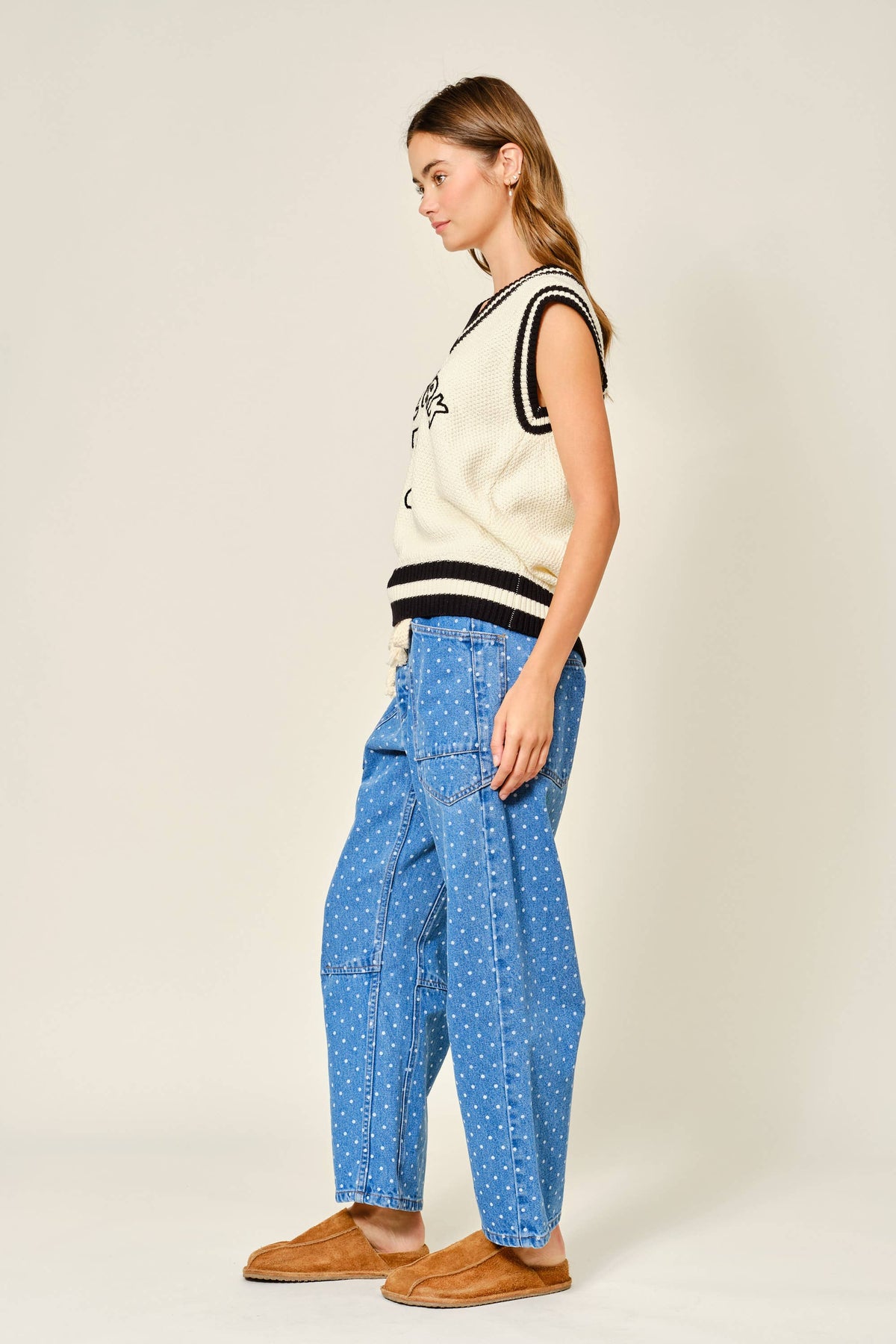 Nancy Polka Dot Denim Barrels