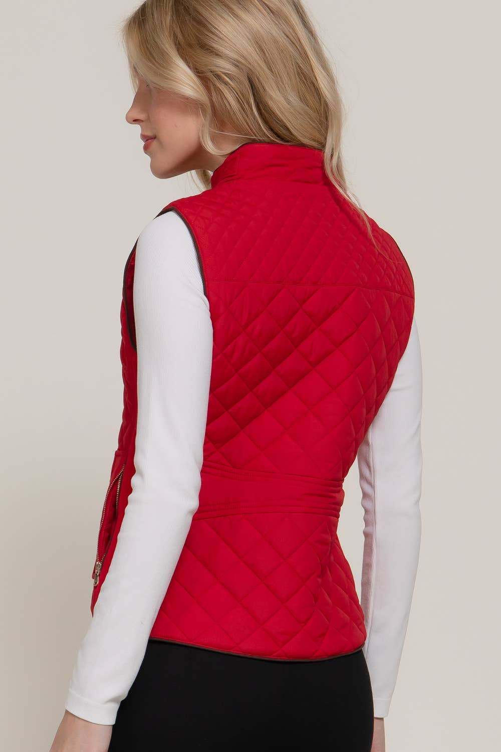 Quilted Vest-Red