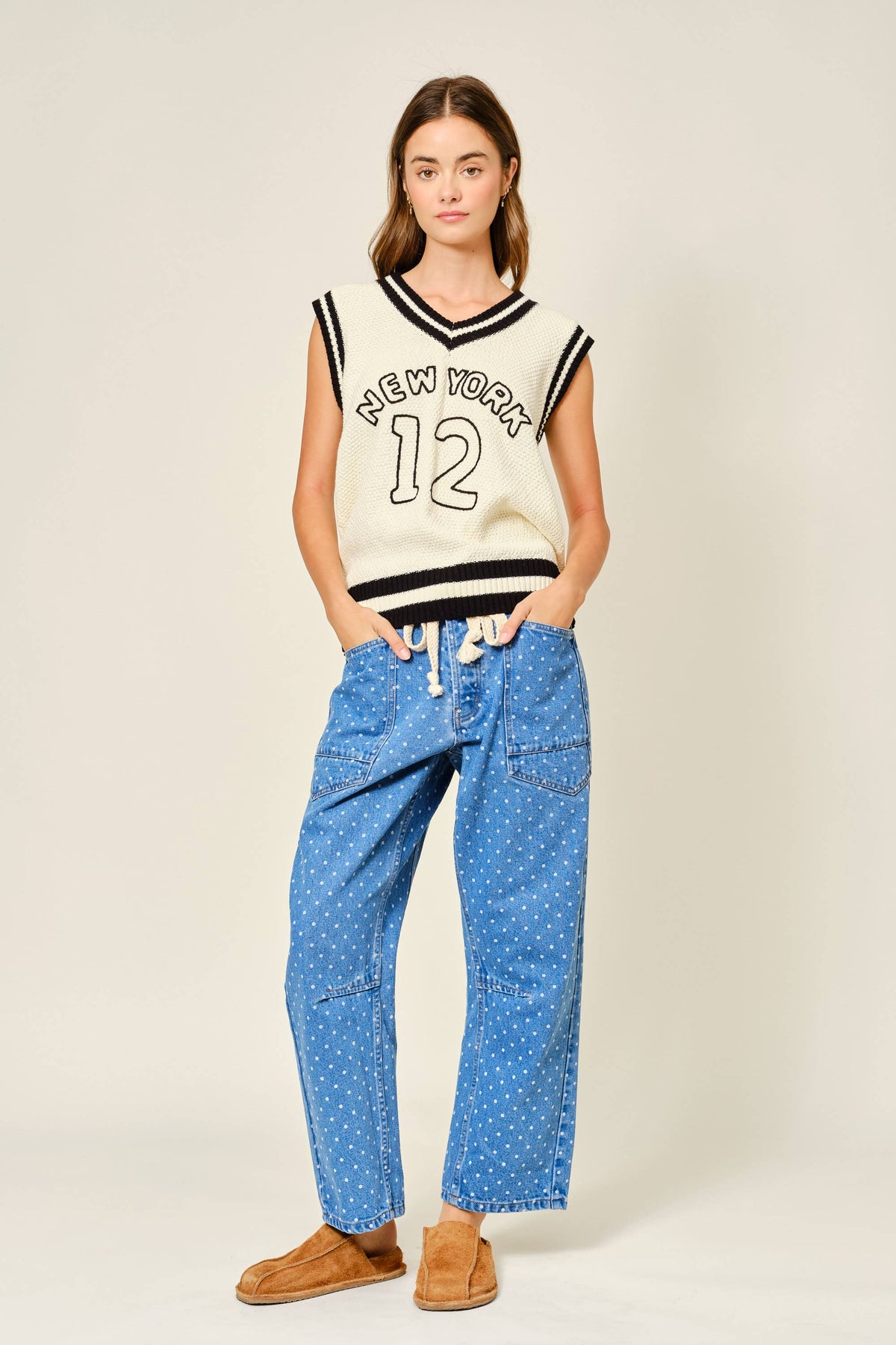 Nancy Polka Dot Denim Barrels