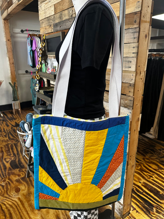 Handmade Sunrays Quilted Shoulder Bag