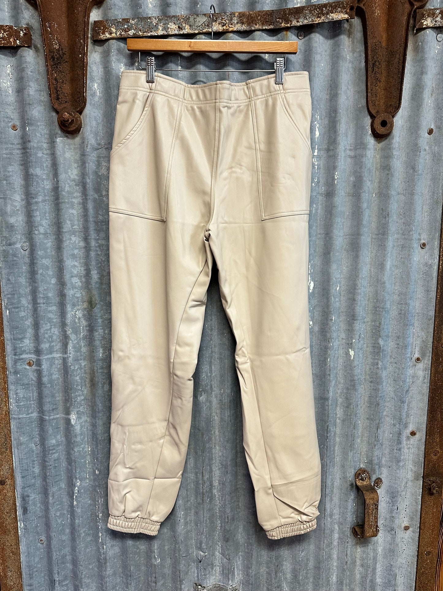 Faux Leather Joggers