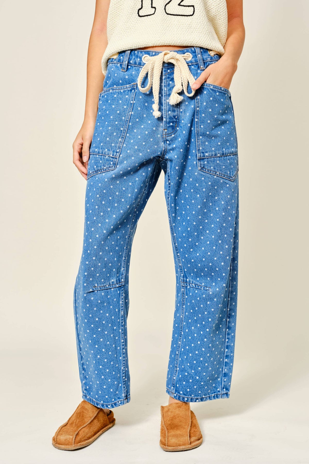 Nancy Polka Dot Denim Barrels