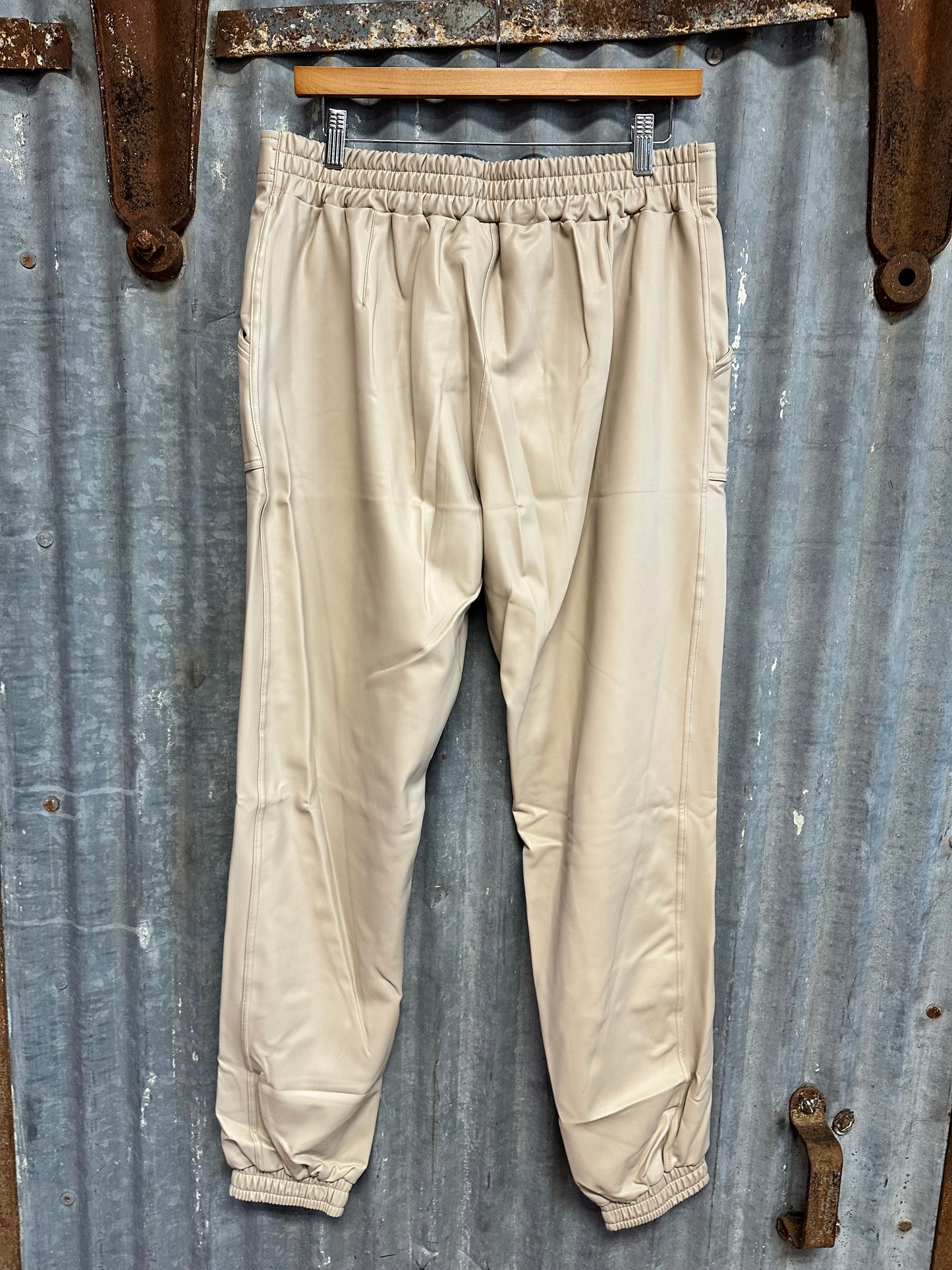 Faux Leather Joggers