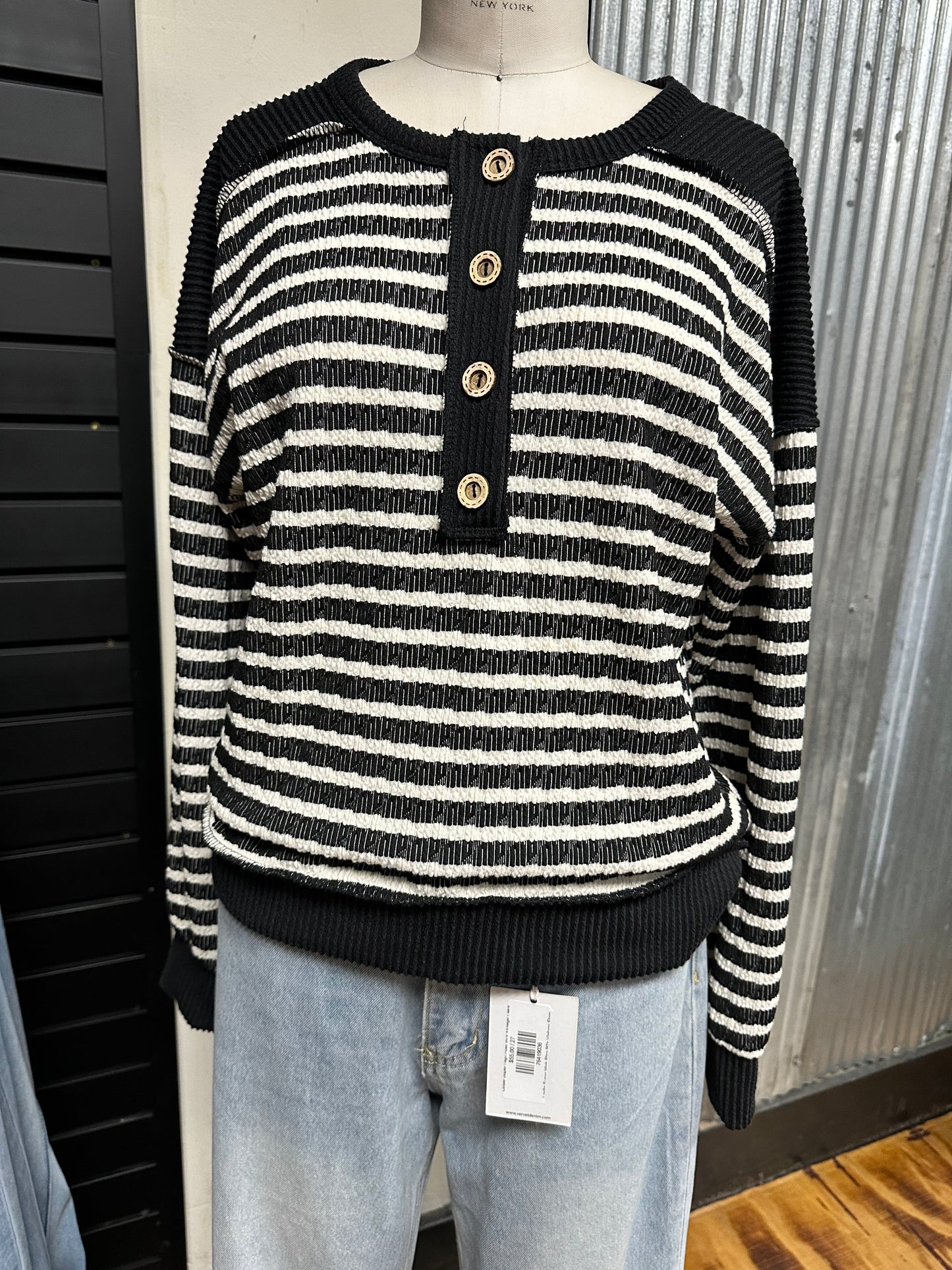 Urban Ribbed Striped Long Sleeve Top