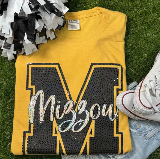 Mizzou Block Script Spangle