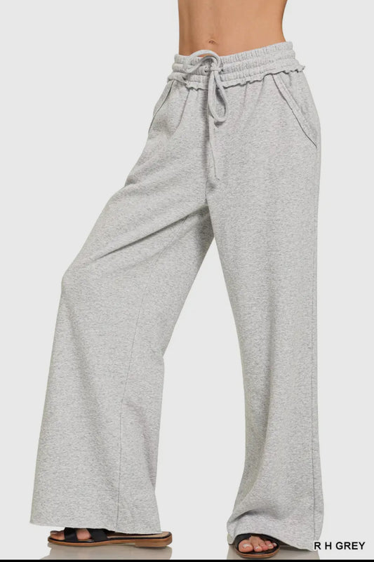 Raw Hem Fleece Sweatpants