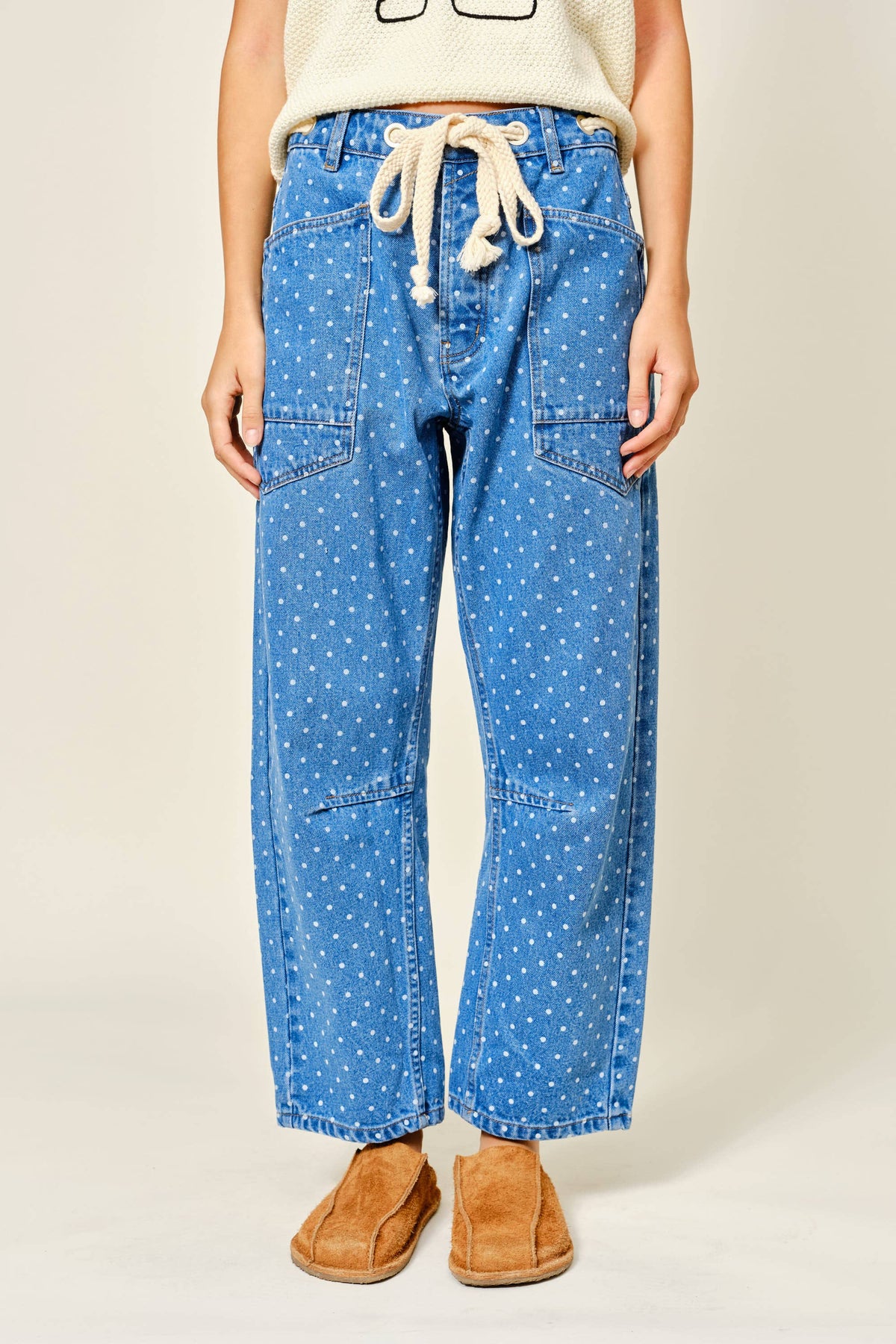 Nancy Polka Dot Denim Barrels