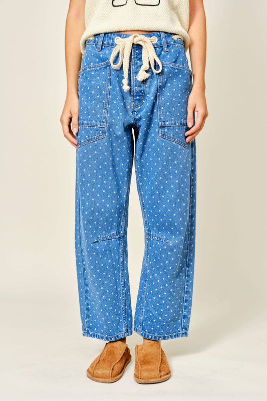 Nancy Polka Dot Denim Barrels
