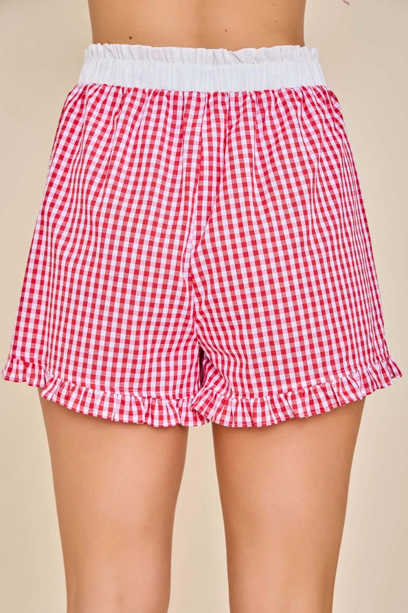 Sweet Gingham Ruffle Shorts