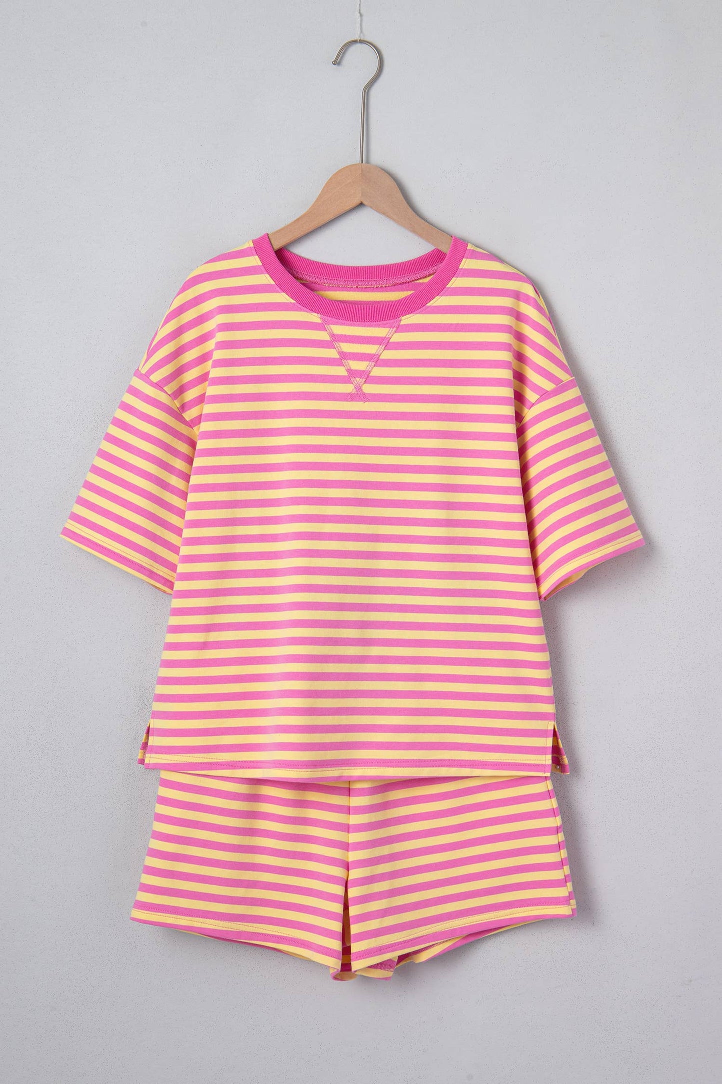 Boxy Stripe Contrast Short Set