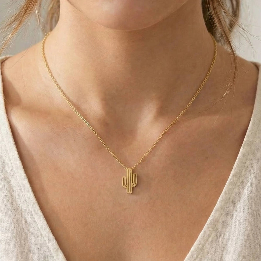 Cactus Pendant Necklace (2 colors)