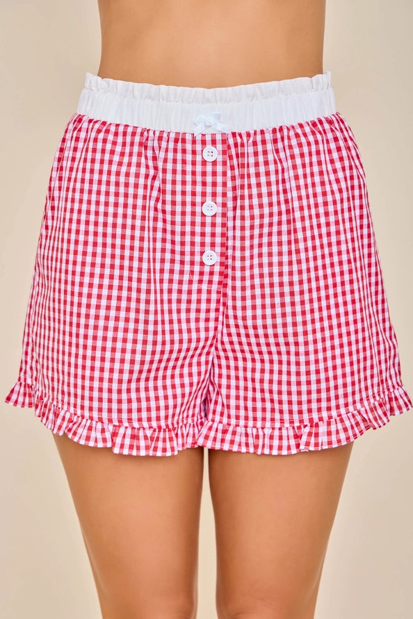 Sweet Gingham Ruffle Shorts