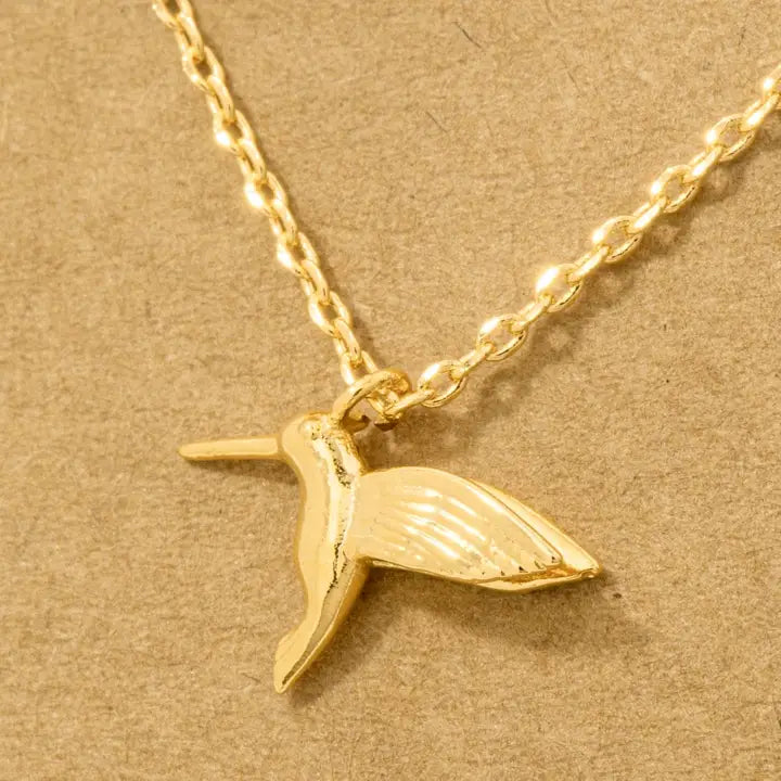 Dainty Hummingbird Pendant Necklace (2 Colors)