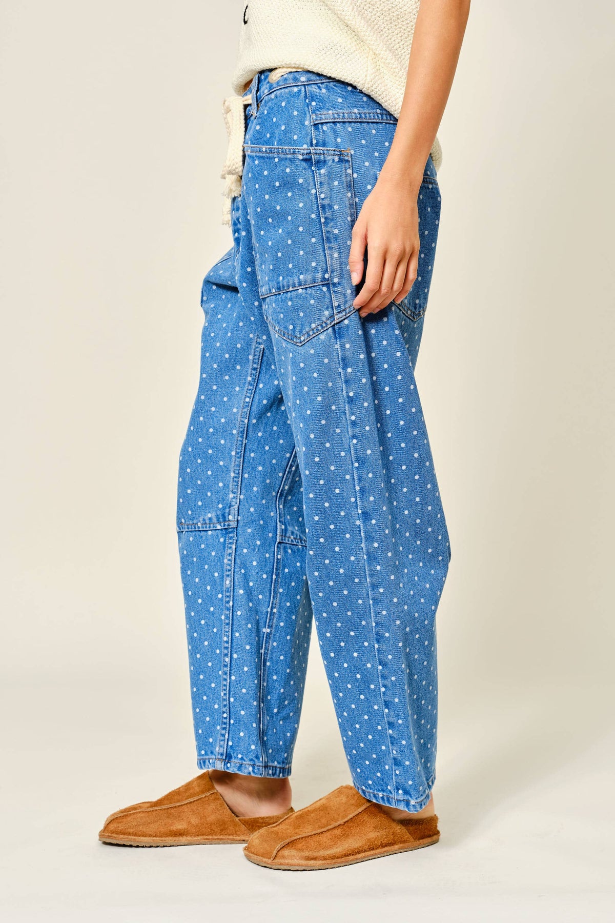 Nancy Polka Dot Denim Barrels