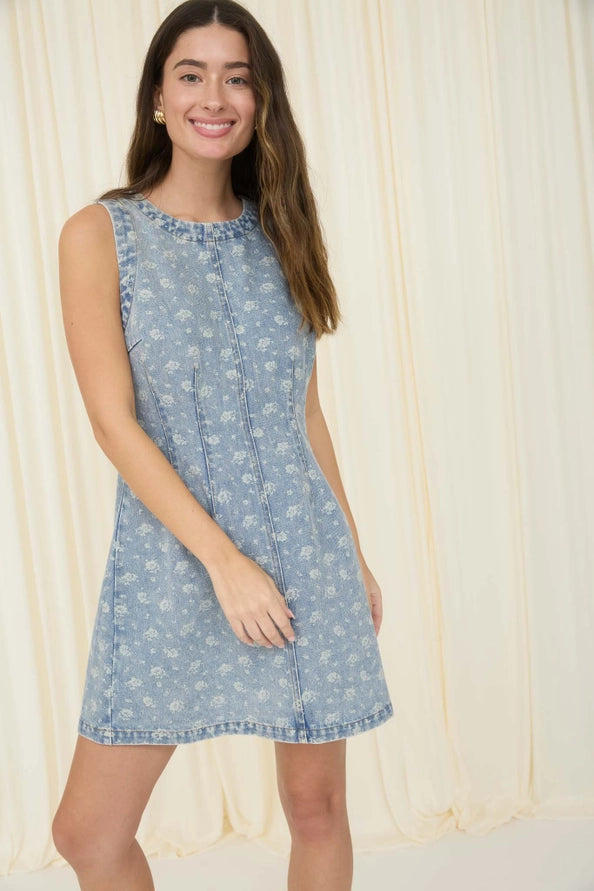 Floral Denim Dress