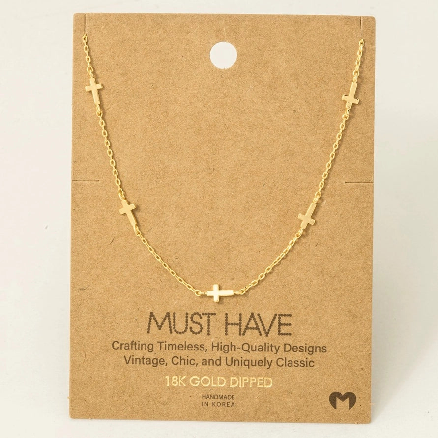 Dainty Cross Necklace (2 Colors)