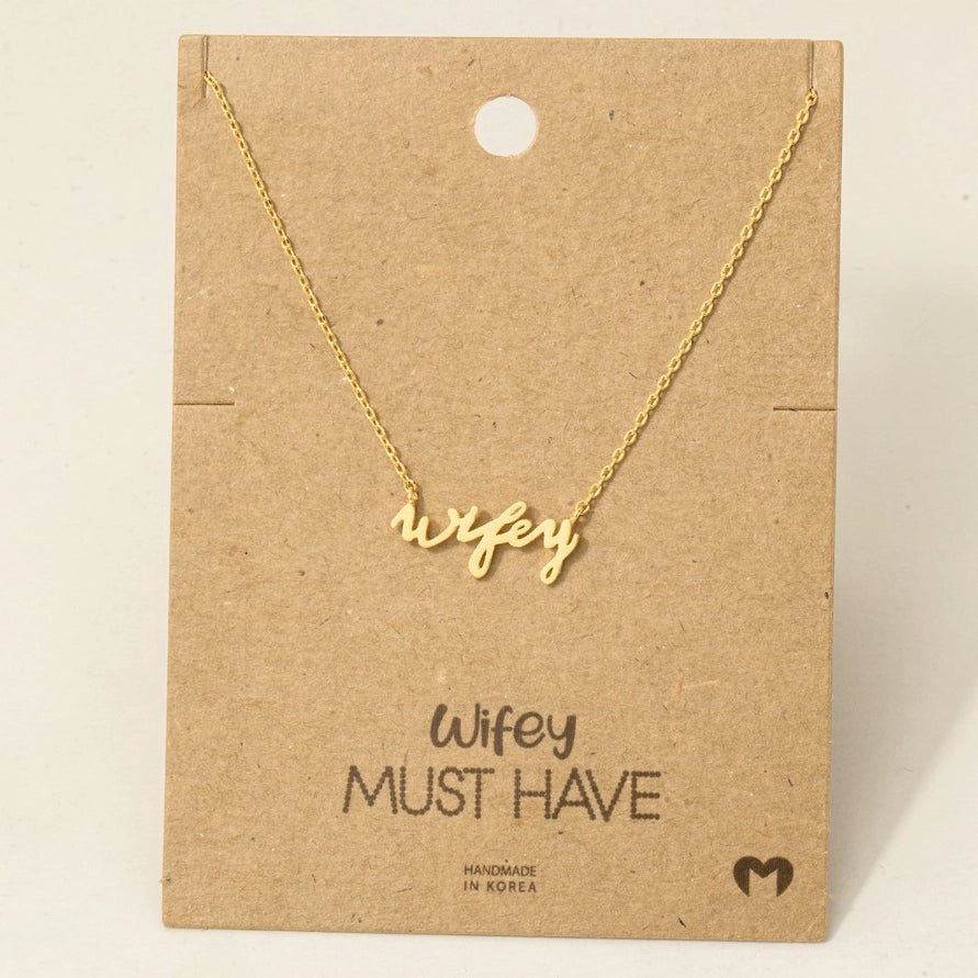 Wifey Pendant Necklace (2 Colors)