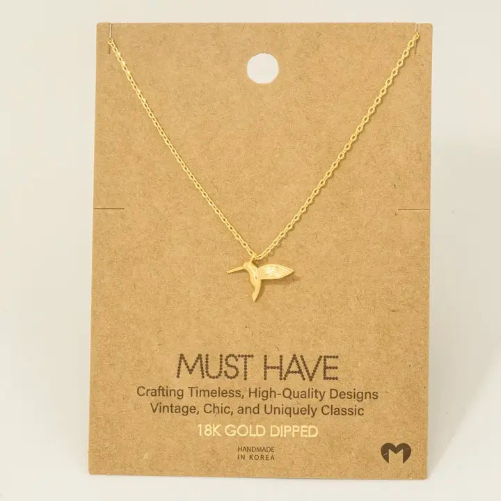 Dainty Hummingbird Pendant Necklace (2 Colors)