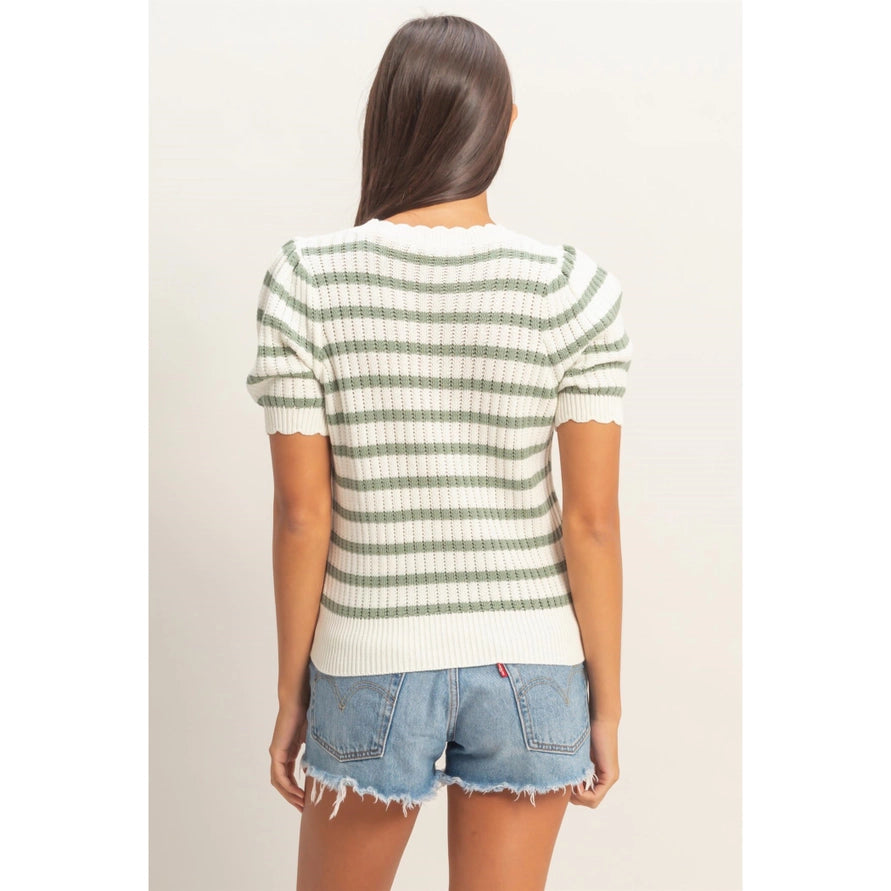Scalloped Edge Knit Top