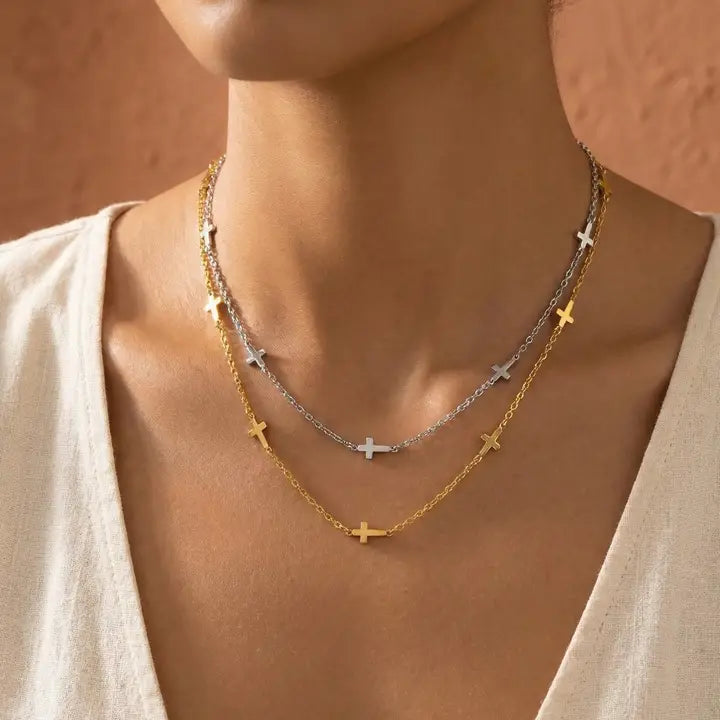 Dainty Cross Necklace (2 Colors)