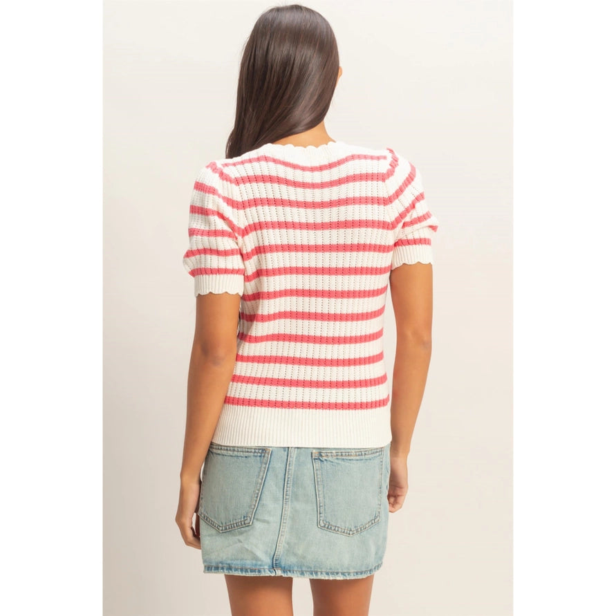 Scalloped Edge Knit Top