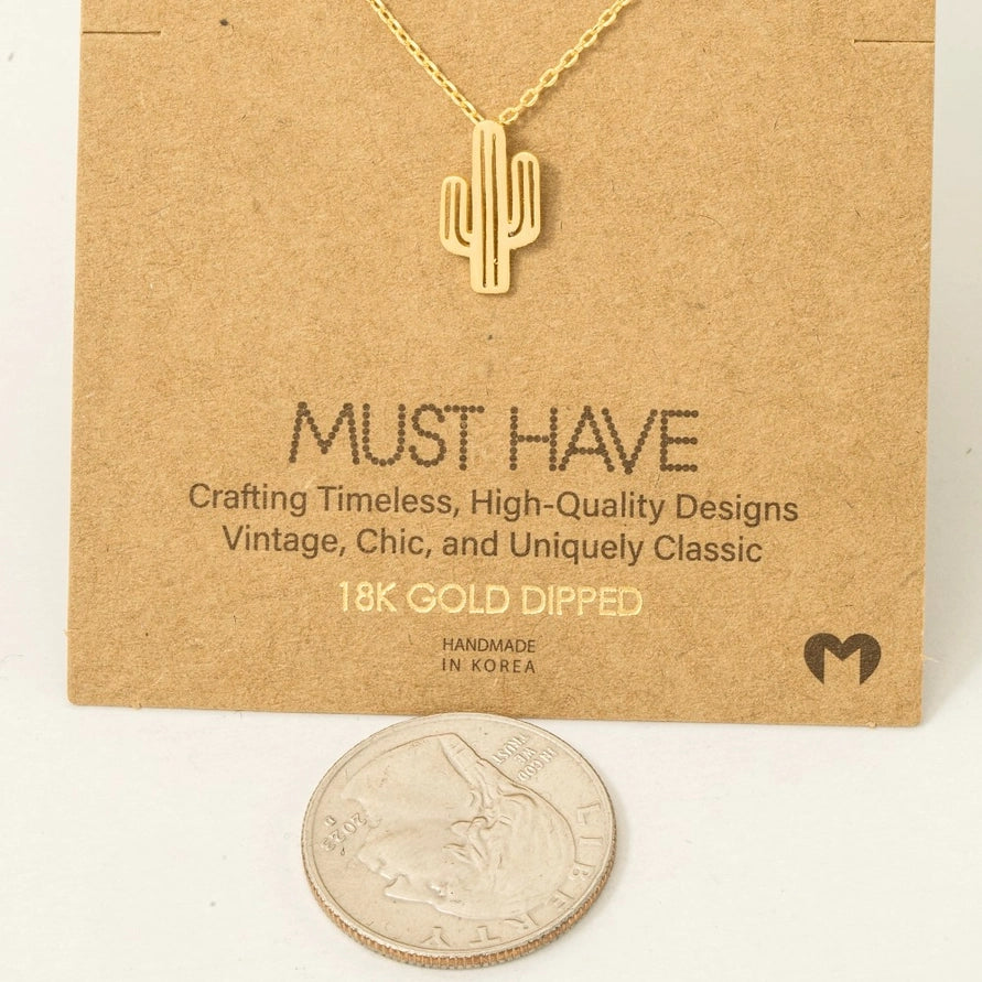 Cactus Pendant Necklace (2 colors)