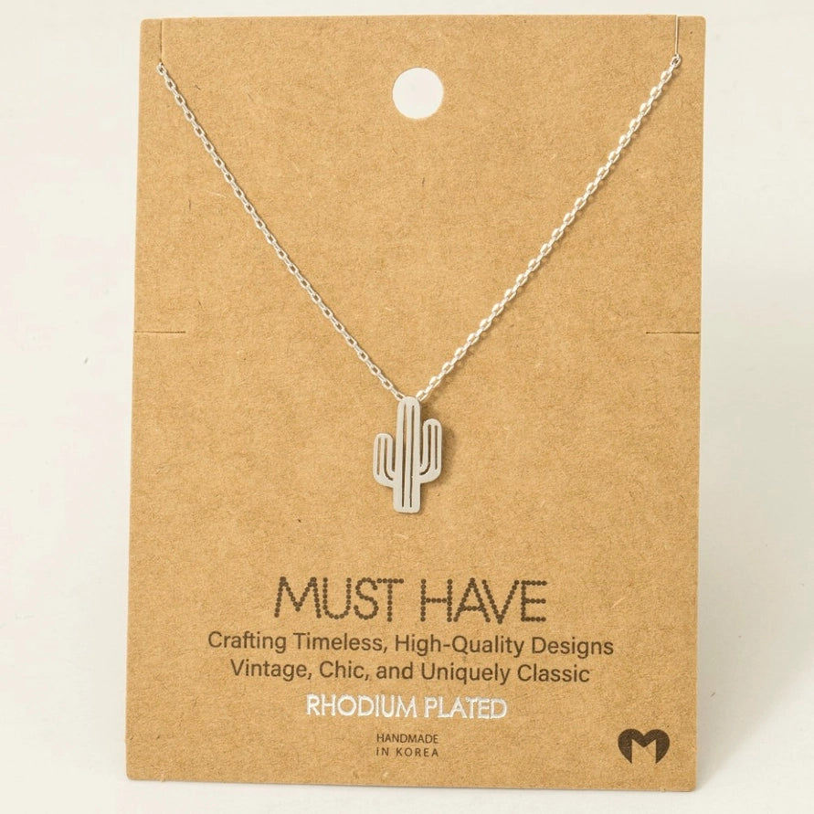 Cactus Pendant Necklace (2 colors)