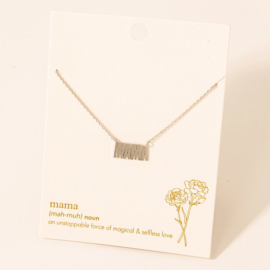 MAMA Pendant Chain Necklace (2 colors)