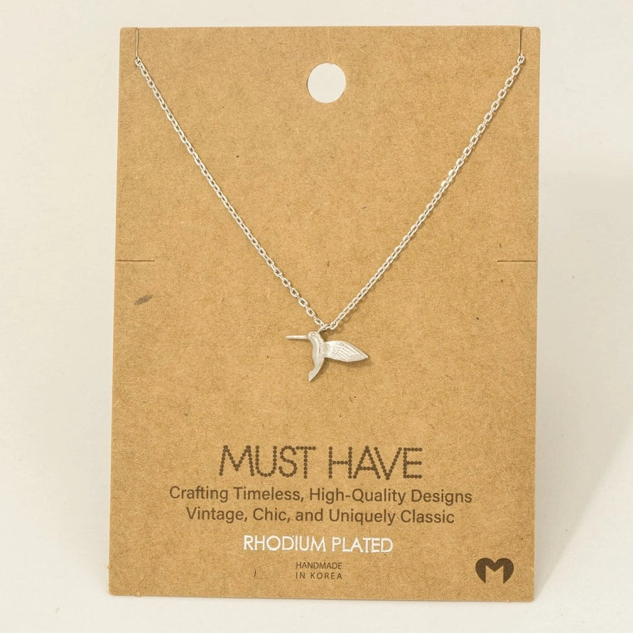 Dainty Hummingbird Pendant Necklace (2 Colors)
