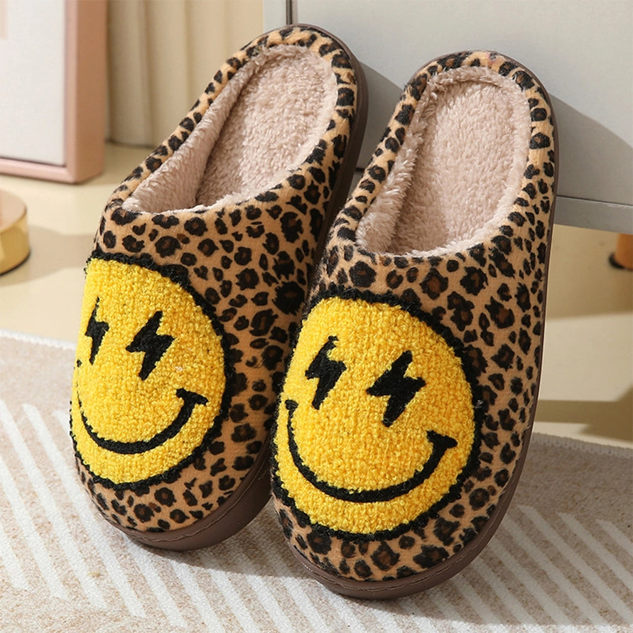 Smiley Cheetah Slippers