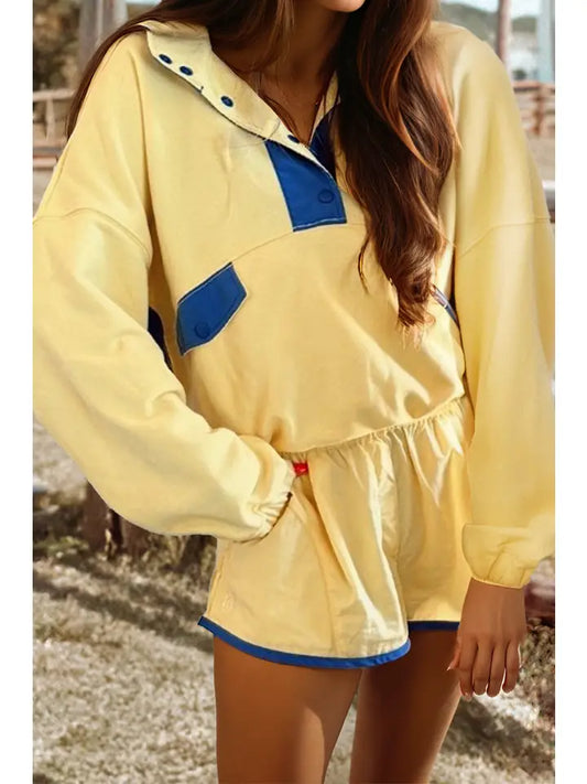 Color Block Patched Set